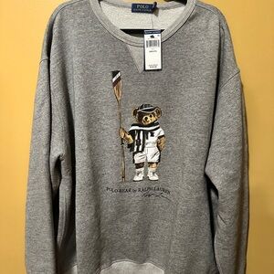 Polo by Ralph Lauren Gray Crewneck with Bear Design